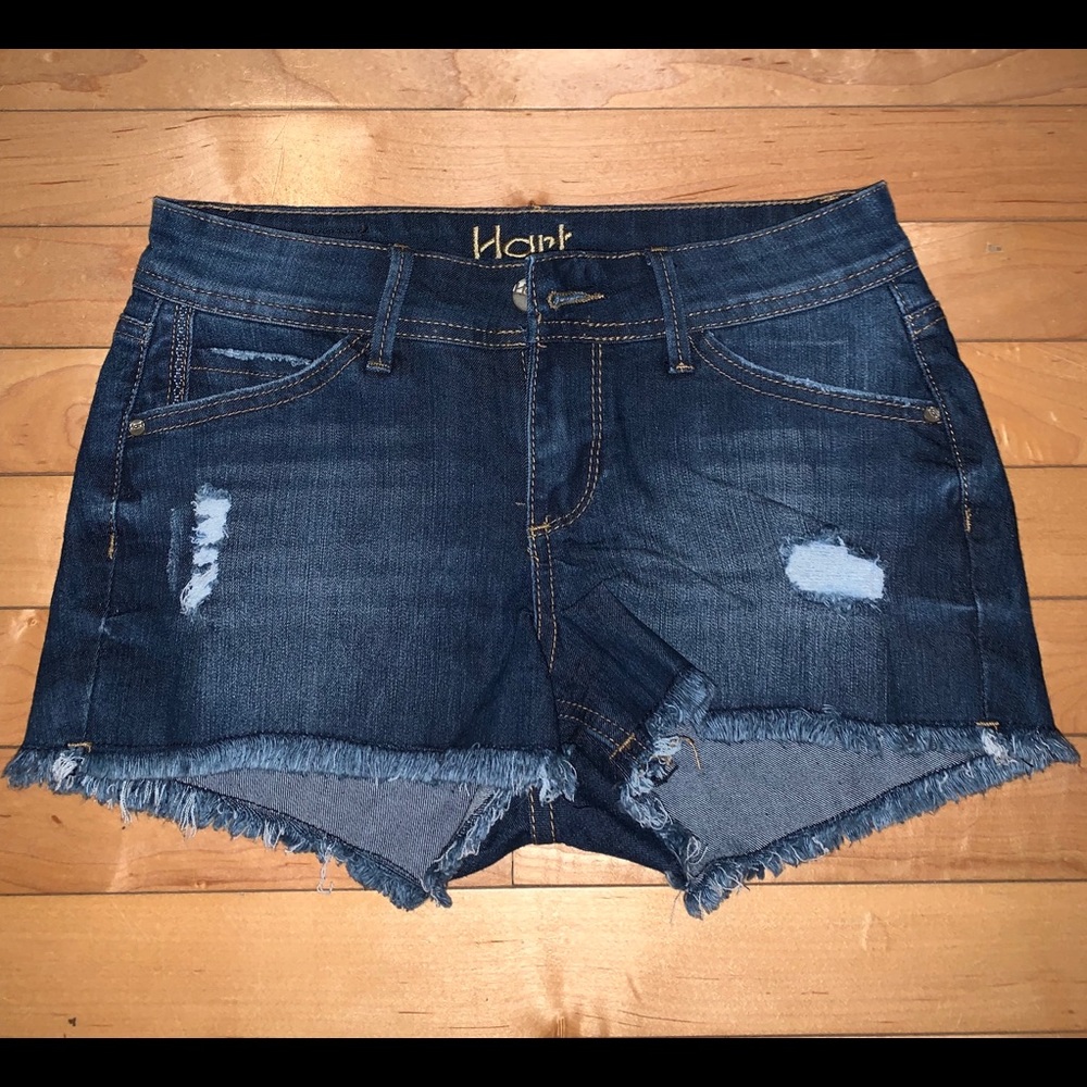 Distressed jean shorts- low rise